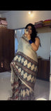 Premium Chinon Silk With Beautiful Print And With Beautiful Sequins Work Saree