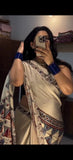 Premium Chinon Silk With Beautiful Print And With Beautiful Sequins Work Saree