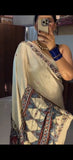 Premium Chinon Silk With Beautiful Print And With Beautiful Sequins Work Saree