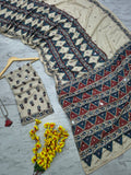 Premium Chinon Silk With Beautiful Print And With Beautiful Sequins Work Saree