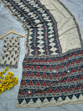 Premium Chinon Silk With Beautiful Print And With Beautiful Sequins Work Saree