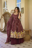 Designer Anarkali Suit With Heavy Faux Georgette and Multi Coloured Embroidery Work
