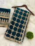 Fendy Silk with Real Mirror Work With Lace Border Beautiful Saree