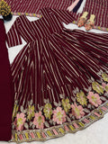 Designer Anarkali Suit With Heavy Faux Georgette and Multi Coloured Embroidery Work