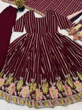 Designer Anarkali Suit With Heavy Faux Georgette and Multi Coloured Embroidery Work