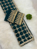 Fendy Silk with Real Mirror Work With Lace Border Beautiful Saree