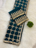 Fendy Silk with Real Mirror Work With Lace Border Beautiful Saree