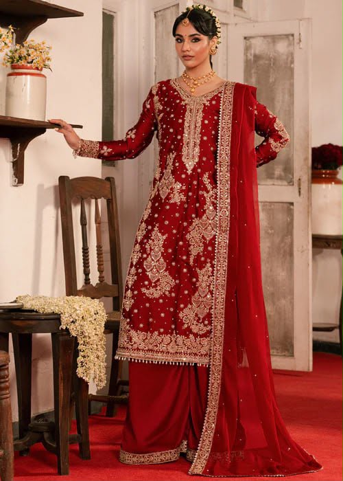Designer Roman Silk Beautiful Top Botttom And Dupatta With Thread sequnce And Rivet Moti Work