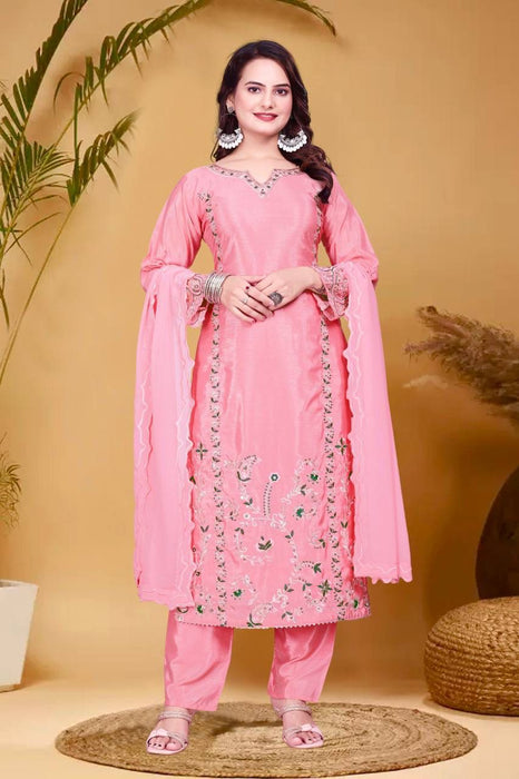 NEW TRADITIONAL 3 PIECE LONG KURTI WITH BOTTOM AND BEAUTIFUL DUPATTA