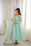 Heavy Faux with Designer Lace Work in Neck Beautiful Salwar Kameez