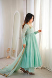 Heavy Faux with Designer Lace Work in Neck Beautiful Salwar Kameez