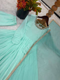 Heavy Faux with Designer Lace Work in Neck Beautiful Salwar Kameez