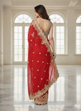 Heavy soft Rangoli silk fabric coding with sequence c pallu work and multi thread arco cut border Saree