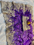 Heavy soft Rangoli silk fabric coding with sequence c pallu work and multi thread arco cut border Saree