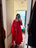 Designer Tibby Silk Beautiful Party Wear Anarkali Suit
