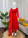 Designer Tibby Silk Beautiful Party Wear Anarkali Suit
