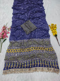 Premium Chinon Silk With Beautiful Print And With Real Mirror Work Saree