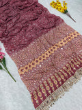 Premium Chinon Silk With Beautiful Print And With Real Mirror Work Saree