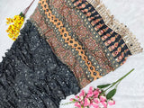 Premium Chinon Silk With Beautiful Print And With Real Mirror Work Saree