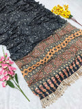 Premium Chinon Silk With Beautiful Print And With Real Mirror Work Saree