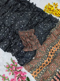 Premium Chinon Silk With Beautiful Print And With Real Mirror Work Saree