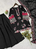 DESIGNER BEAUTIFUL SEQUENCE EMBROIDERED WITH CUT WORKED TOP PLAZZO WITH DUPATTA