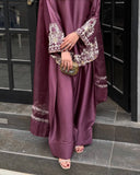 Pure Natural Crep Silk With Embroidery Sequence Work With Full Sleeve Salwar Kameez