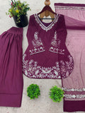 Pure Natural Crep Silk With Embroidery Sequence Work With Full Sleeve Salwar Kameez