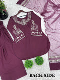 Pure Natural Crep Silk With Embroidery Sequence Work With Full Sleeve Salwar Kameez