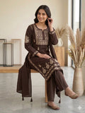 LATEST DESIGNER CHIKANKARI EMBROIDERED WORKED TOP PLAZZO WITH DUPATTA