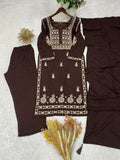 LATEST DESIGNER CHIKANKARI EMBROIDERED WORKED TOP PLAZZO WITH DUPATTA