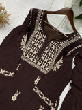 LATEST DESIGNER CHIKANKARI EMBROIDERED WORKED TOP PLAZZO WITH DUPATTA