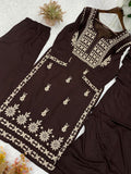 LATEST DESIGNER CHIKANKARI EMBROIDERED WORKED TOP PLAZZO WITH DUPATTA