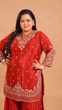 BHARTI SHINGH INSPIRED NEW LAUNCHING HEAVY 3 PIECES SUIT PAIR WITH EMBROIDERY WORK