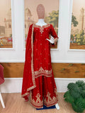 BHARTI SHINGH INSPIRED NEW LAUNCHING HEAVY 3 PIECES SUIT PAIR WITH EMBROIDERY WORK