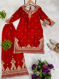 BHARTI SHINGH INSPIRED NEW LAUNCHING HEAVY 3 PIECES SUIT PAIR WITH EMBROIDERY WORK
