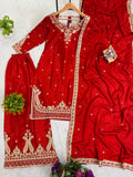 BHARTI SHINGH INSPIRED NEW LAUNCHING HEAVY 3 PIECES SUIT PAIR WITH EMBROIDERY WORK