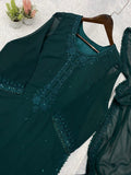 DESIGNER BEAUTIFUL SEQUENCE AND EMBROIDERY WOR TOP PANT WITH DUPATTA