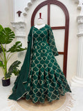 Designer Gown With Pent Set With Mal Chanderi Fabric And Beautiful Thred & Sequnce Work