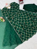 Designer Gown With Pent Set With Mal Chanderi Fabric And Beautiful Thred & Sequnce Work