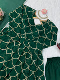 Designer Gown With Pent Set With Mal Chanderi Fabric And Beautiful Thred & Sequnce Work