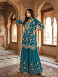 PURE CHINON SILK WITH ATTRACTIVE EMBROIDERY SEQUENCE AND THREAD WORK SALWAR KAMEEZ