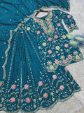 PURE CHINON SILK WITH ATTRACTIVE EMBROIDERY SEQUENCE AND THREAD WORK SALWAR KAMEEZ