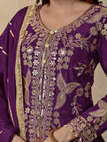 Designer Heavy Chinnon Silk Top Sharara Set With Beautiful  Sequence Embroidery Work