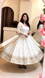 Designer Crunchy Silk Gown Bottom And Dupatta With Embroidery And Sequence Work