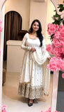Designer Crunchy Silk Gown Bottom And Dupatta With Embroidery And Sequence Work