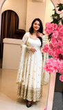 Designer Crunchy Silk Gown Bottom And Dupatta With Embroidery And Sequence Work