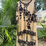 Faux georgette with Soft Micro Cotton Lining & Thread with sequence with cutwork border Salwar Kameez