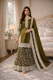 Designer Heavy Fandy Silk Party Wear Top Plazzo And Dupatta Set