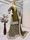Designer Heavy Fandy Silk Party Wear Top Plazzo And Dupatta Set